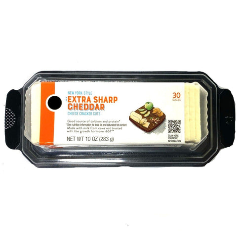 Store Brand Extra Sharp Cheddar, Cracker Cut Cheese, 30 Slices