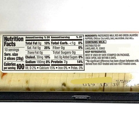 Store Brand Pepper Jack, Cracker Cut Cheese, 30 Slices