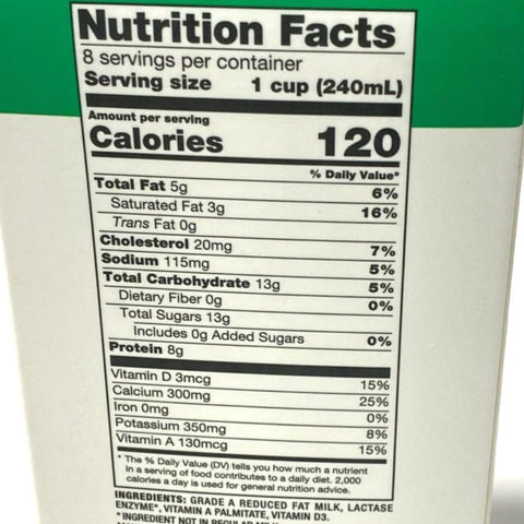 Store Brand Lactose Free, Reduced Fat, 2% Milk Fat, Half Gallon