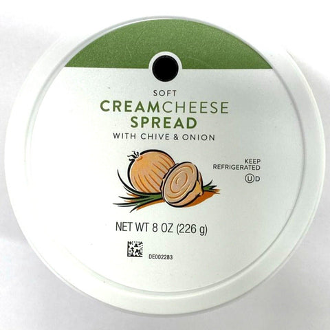 Store Brand Soft Cream Cheese Spread, with Chive & Onion, 8 oz