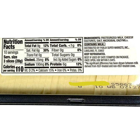 Store Brand Havarti, Cracker Cut Cheese, 30 Slices