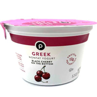 Store Brand Greek Yogurt, Nonfat, Black Cherry On The Bottom, 5.3 oz