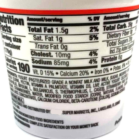 Store Brand Yogurt, Lowfat, Fruit on the Bottom, Strawberry, 6 oz.