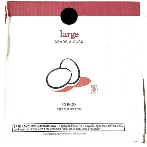 Store Brand Grade A Eggs, Large, 30 Count