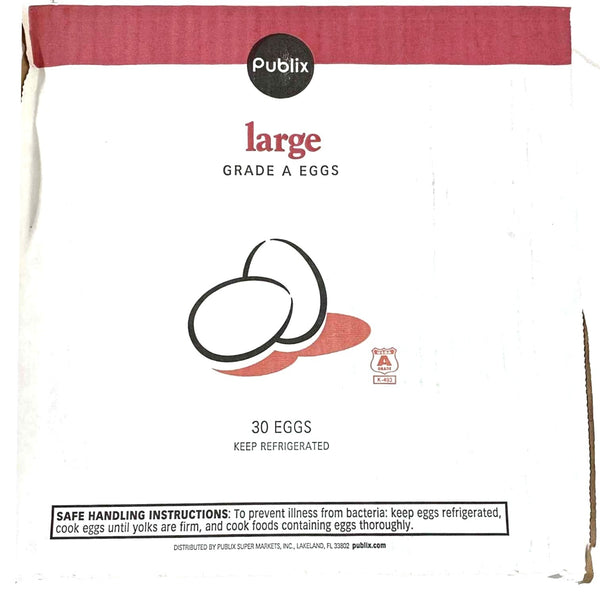Store Brand Grade A Eggs, Large, 30 Count