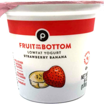 Store Brand Yogurt, Lowfat, Fruit on the Bottom, Strawberry Banana, 6 oz.
