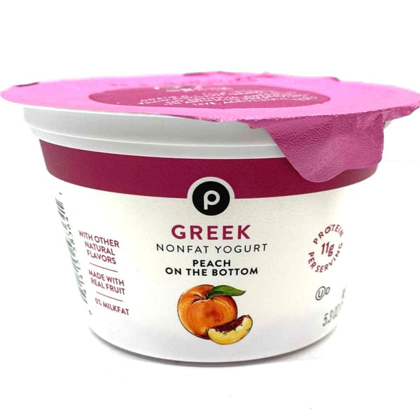 Store Brand Greek Yogurt, Nonfat, Peach On The Bottom, 5.3 oz