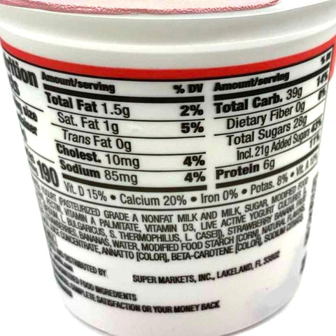 Store Brand Yogurt, Lowfat, Fruit on the Bottom, Strawberry Banana, 6 oz.