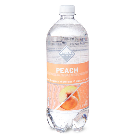 Clear American Peach Sparkling Water, 33.8 fl oz