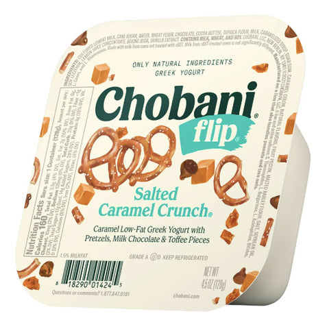 Chobani Flip Low-Fat Greek Yogurt, Salted Caramel Crunch, 4.5 oz.