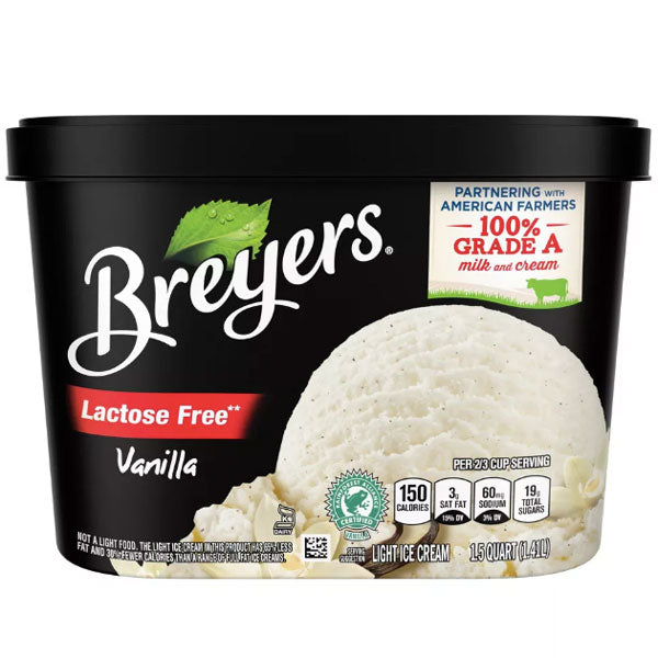 Breyers Light Ice Cream Vanilla, Lactose Free, 48oz