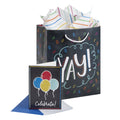 Way to Celebrate, 3 Piece Set, Gift Bag, Gift Tissue and Greeting Card, Chalkboard Balloons