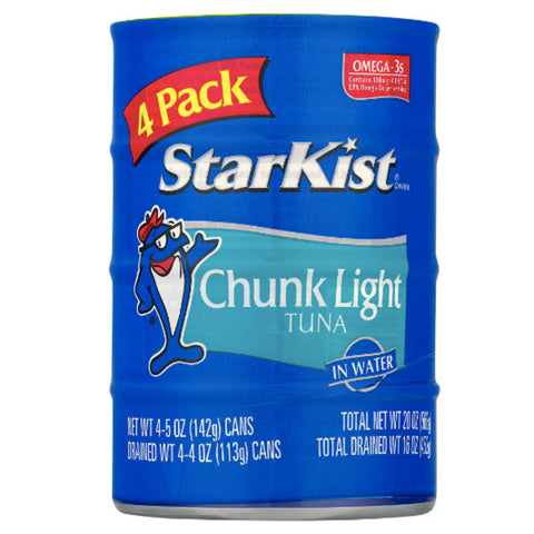 StarKist Chunk Light Tuna in Water, 5 Oz, 4 Count