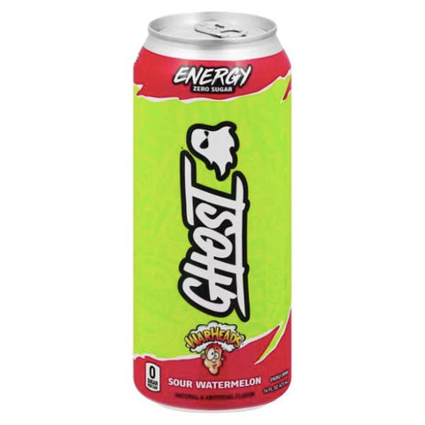 Ghost Energy Drink, Zero Sugar, Warheads Sour Watermelon, 16 oz