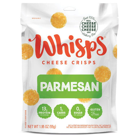 Whisps Parmesan Cheese Crisps, Keto Friendly Snacks, 1.95 oz