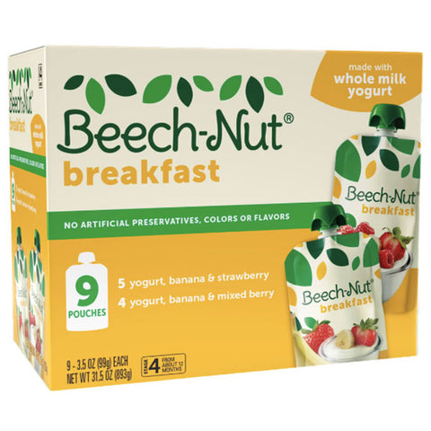 Beech-Nut Breakfast Stage 4, Variety Pack Baby Food, 3.5 oz, 9 Count