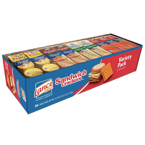 Lance Sandwich Crackers & Cookies Variety Pack, 36 Count