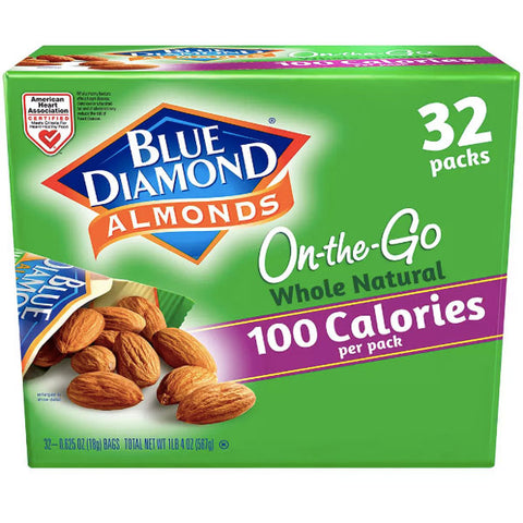 Blue Diamond Whole Natural Almond Snack Packs, 32 Count