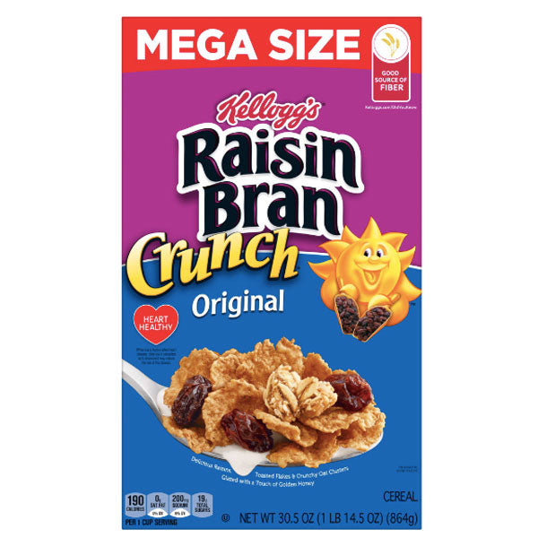 Kellogg's Raisin Bran Crunch Original Mega Size, 30.5 oz