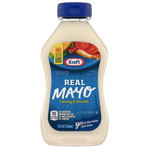 Kraft Real Mayonnaise Squeeze Bottle, 12 fl. oz.