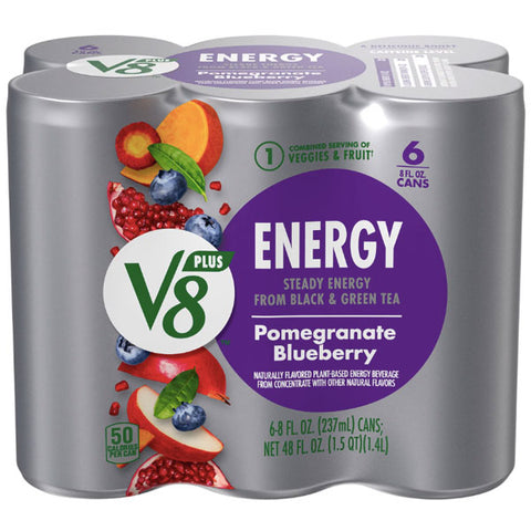 V8 +Energy Pomegranate Blueberry Energy Drink, 8oz, 6 Count