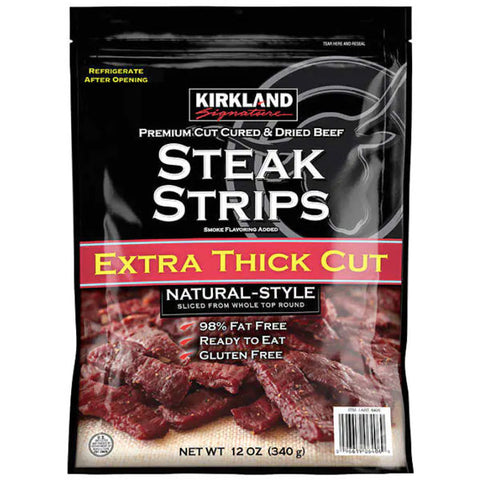 Kirkland Signature Extra Thick Cut Steak Strips, 12 oz