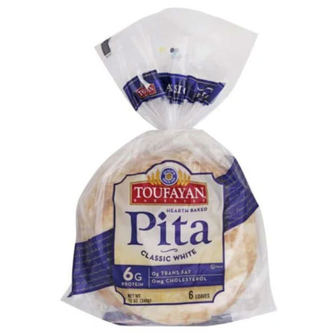 Toufayan Classic White Pita Bread, 12oz, 6 Count