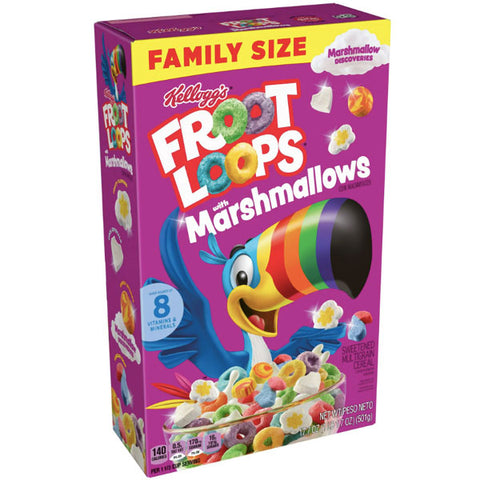 Kellogg's Froot Loops Breakfast Cereal with Marshmallows, Family Size, 16.2 Oz