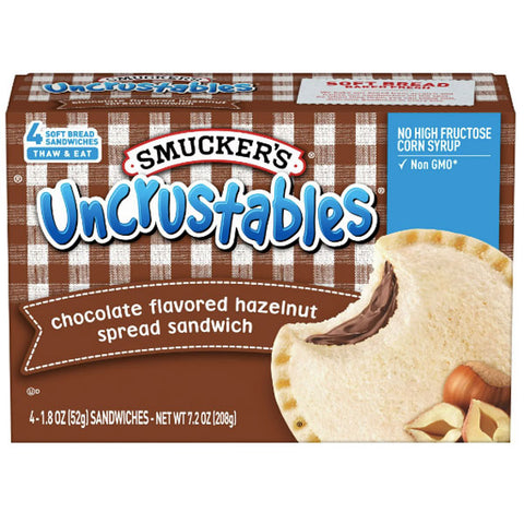 Smucker's Chocolate Hazelnut Uncrustables Sandwich, 4 Count