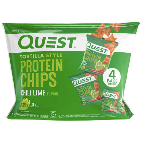 Quest Nutrition Tortilla Style Protein Chips, Chili Lime, 4.5oz. 4 Count