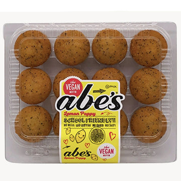 Abe's Vegan Muffins Mini Vegan Lemon Poppy Seed Muffins, 10 oz, 12 Count