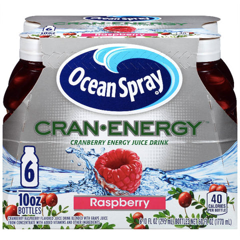 Ocean Spray Cran Energy Raspberry Juice, 10 Fl. Oz, 6 Count - Water Butlers