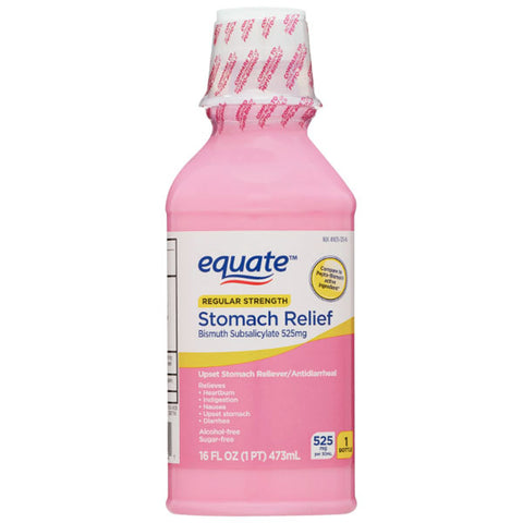 Equate Upset Stomach Relief Bismuth Liquid, Regular Strength, 16 fl oz