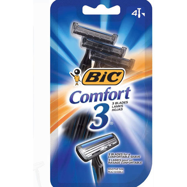 BIC Comfort 3 Disposable Razor, Men, 4-Count - Water Butlers