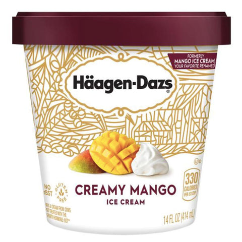 Haagen Dazs Mango Ice Cream, Gluten Free, Kosher, 14oz