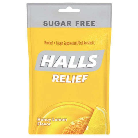 HALLS Relief Honey Lemon Sugar Free Cough Drops, 25 Count