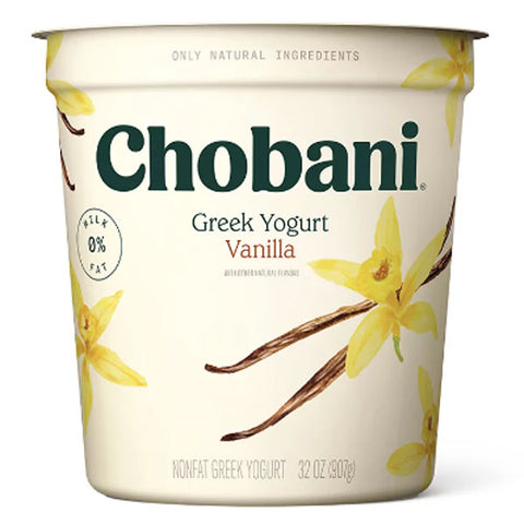 Chobani Non-Fat Greek Yogurt, Vanilla Blended, 32 oz