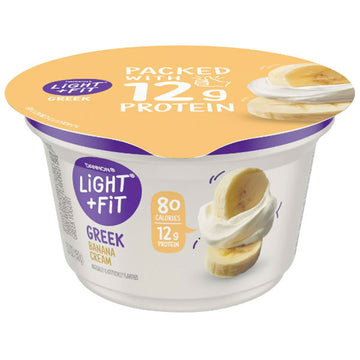 Dannon Light + Fit Nonfat Gluten-Free Banana Cream Greek Yogurt, 5.3 Oz.