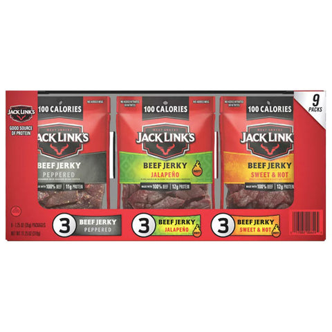 Jack Link's Bold Flavor Variety Beef Jerky, 9 Ct, 1.5 oz package, 11.25 oz net