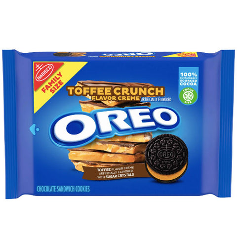 OREO Toffee Crunch Creme Chocolate Sandwich Cookies, Family Size, 17 oz