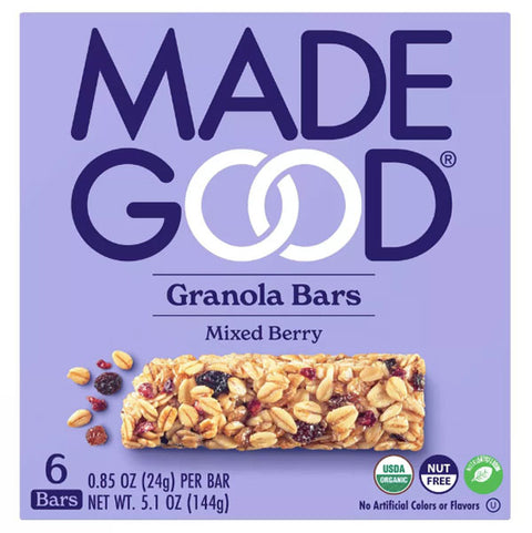 MadeGood Mixed Berry Granola Bars, 6 Bars