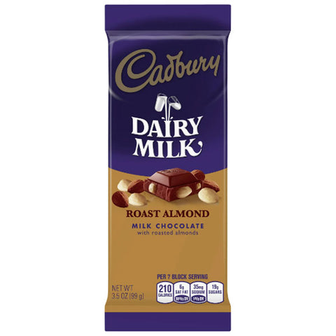 Cadbury Dairy Milk, Roasted Almonds Milk Chocolate Bar Candy, 3.5 oz