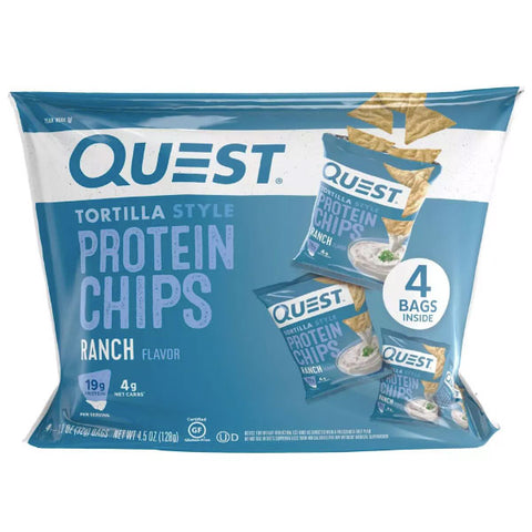 Quest Nutrition Tortilla Style Protein Chips, Ranch, 4.5oz. 4 Count