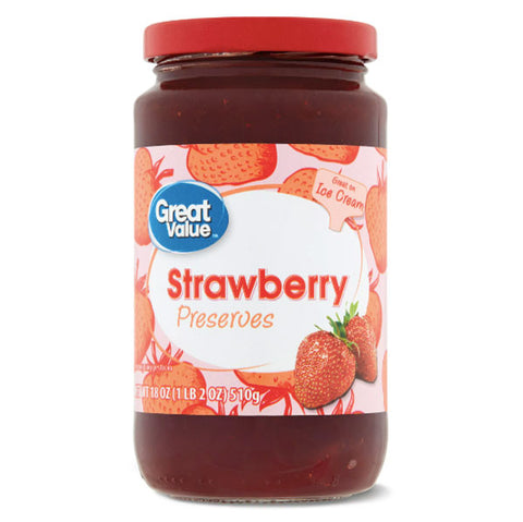 Great Value Preserves, Strawberry, 18 oz