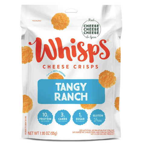 Whisps Tangy Ranch Cheese Crisps, Keto Friendly Snacks, 1.95 oz