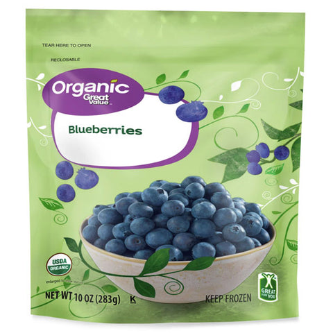 Great Value Organic Frozen Blueberries, 10 oz