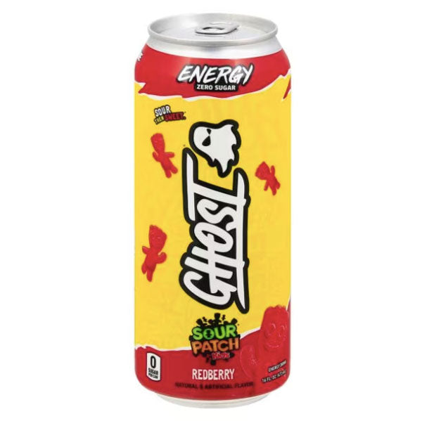 Ghost Energy Drink, Zero Sugar, Sour Patch Kids Redberry, 16 oz – Water ...