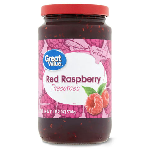 Great Value Red Raspberry Preserves, 18 oz