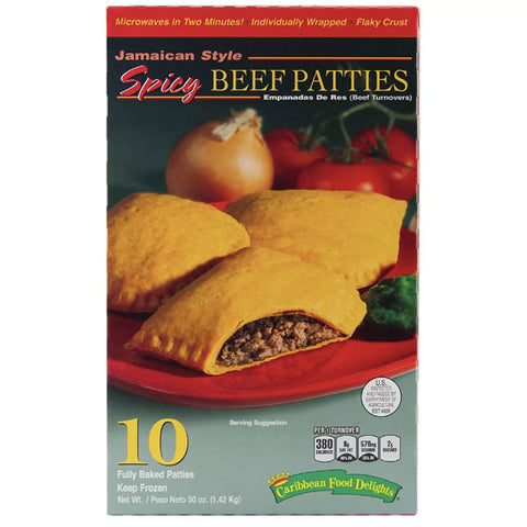 Caribbean Food Delights Jamaican Style Spicy Beef Patties, 10 Count