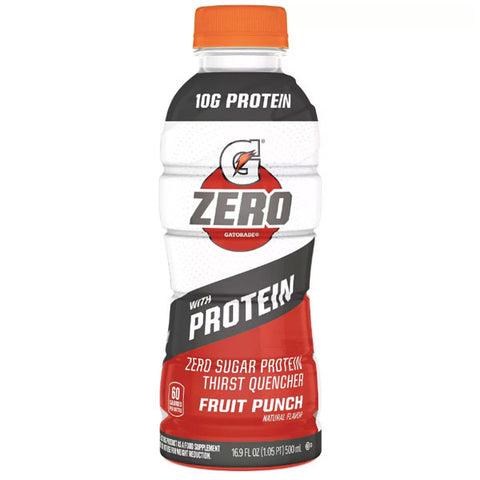 G Zero Gatorade Protein Fruit Punch Sports Drink, 16.9 fl oz